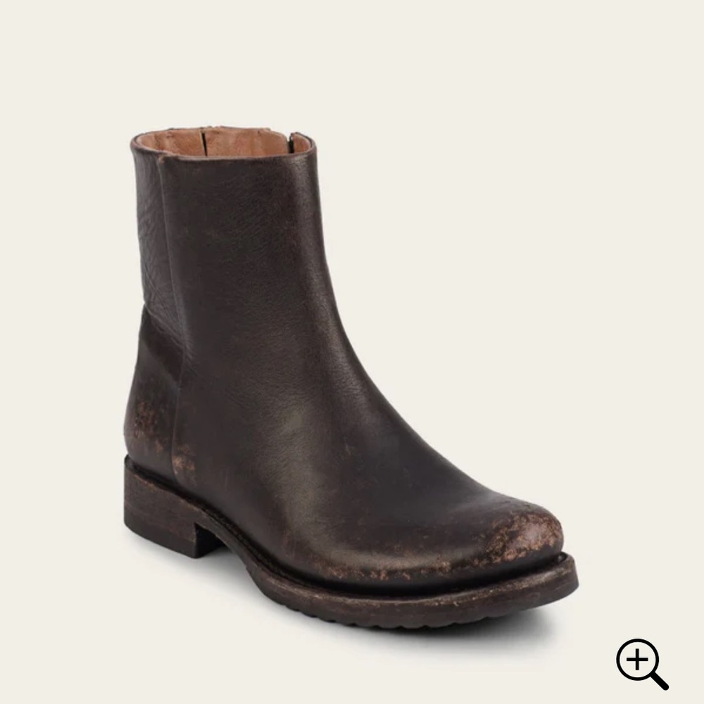 FRYE Veronica Inside Zip Antiqued Black Boots